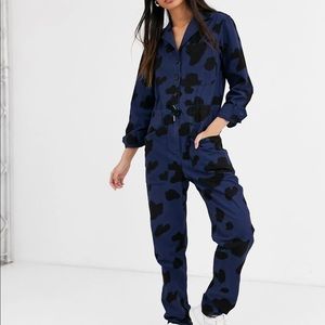 Rachel Antonoff stylish cowprint jumpsuit. Like new!